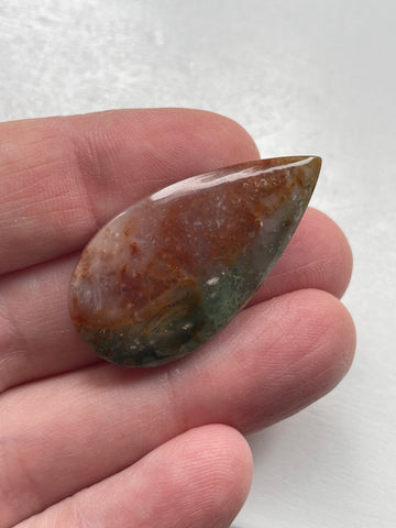 Multicolor Fossil Agate Teardrop Cabochon 19 x 34 x 6