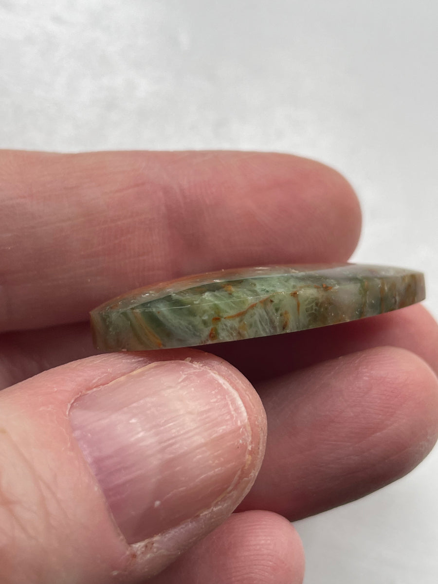 Multicolor Fossil Agate Teardrop Cabochon 19 x 34 x 6