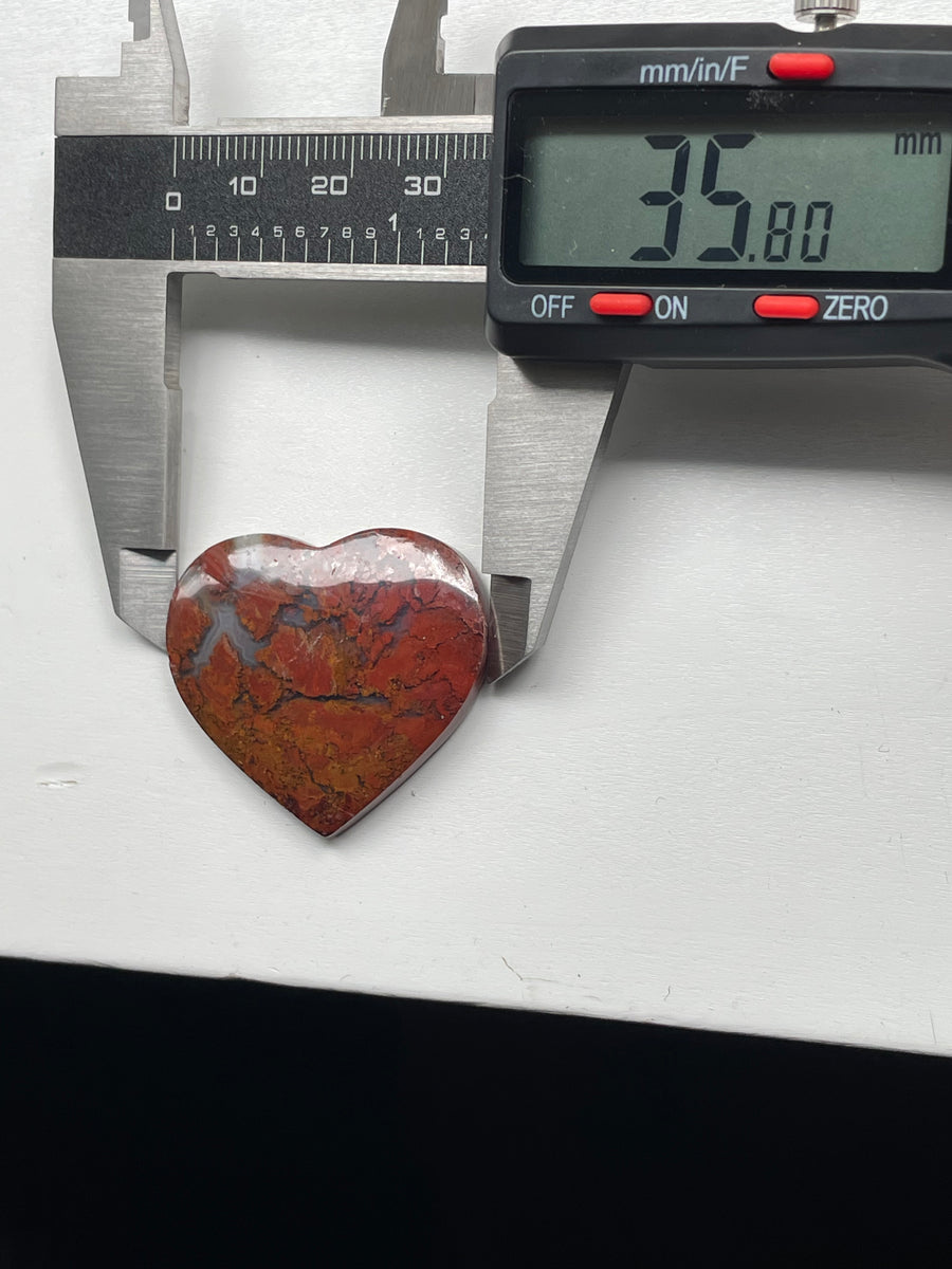 Scenic Red Moss Heart Cabochon 35 x 31 x 5