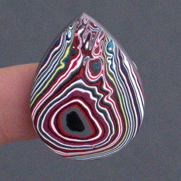 Exceptional Teardrop Fordite Cabochon - 32 x 24 x4