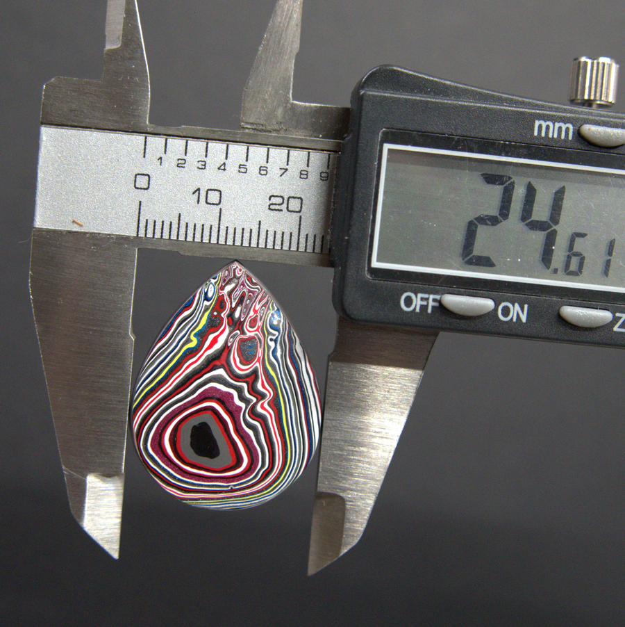 Exceptional Teardrop Fordite Cabochon - 32 x 24 x4