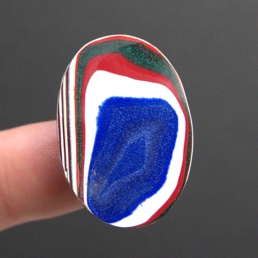 Oval Fordite Cabochon - 31 x 21 x 4