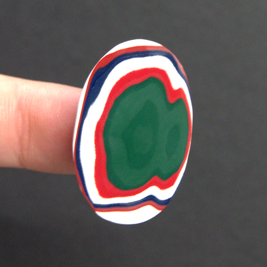 Oval Fordite Cabochon - 32 x 20 x 4