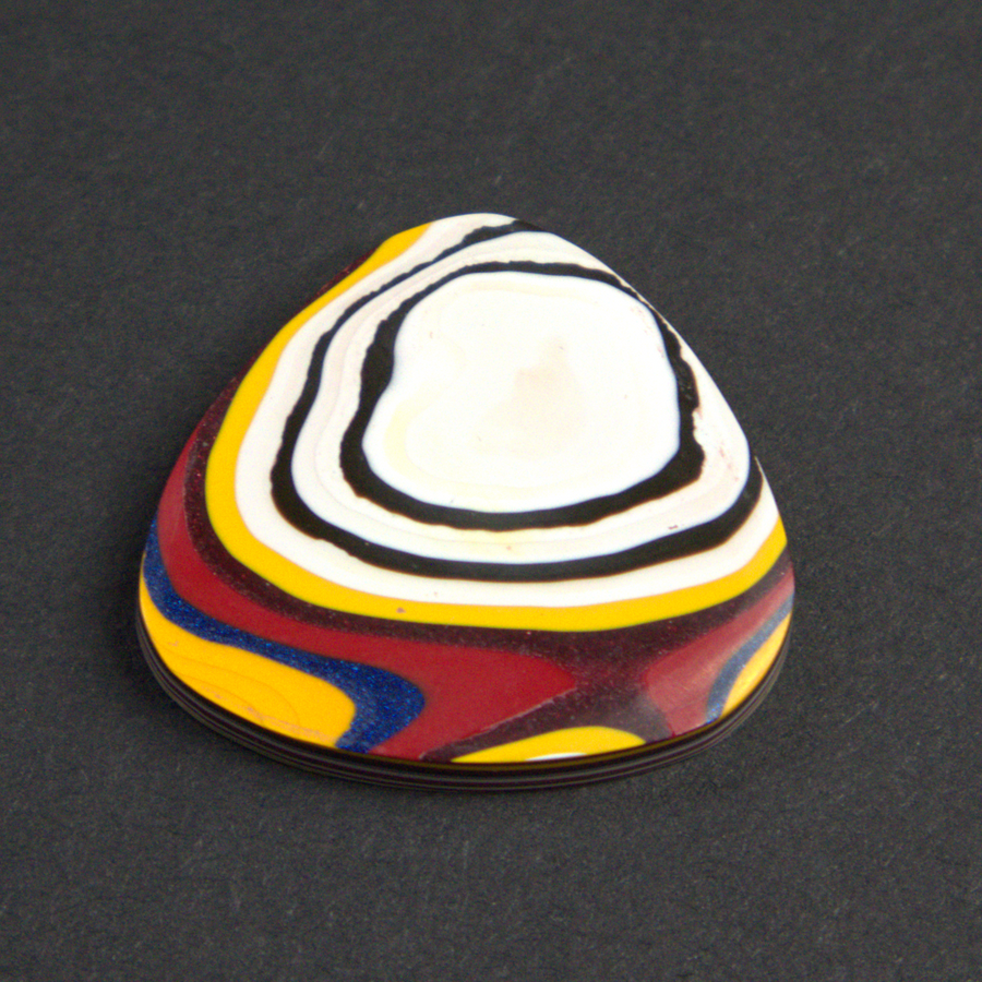 Rounded Triangular Fordite Cabochon - 23 x 23 x 4