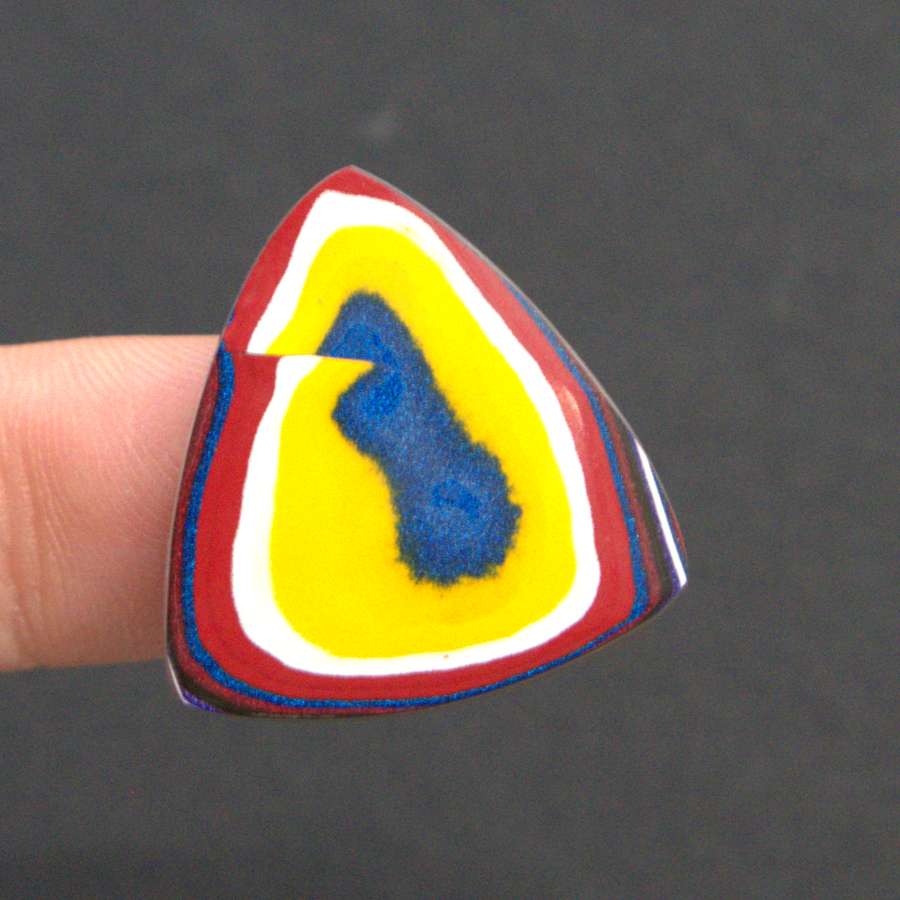 Triangular Fordite Cabochon - 27 x 27 x 4