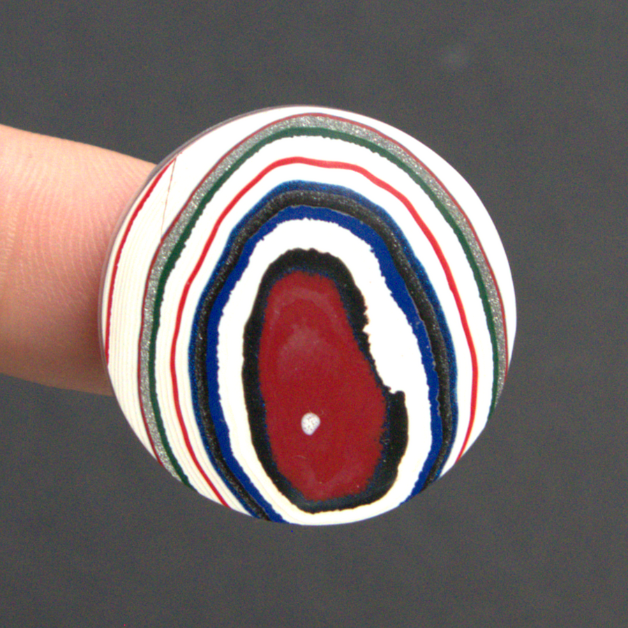 Round Fordite Cabochon - 28 x 4.5